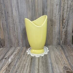 MCM Yellow Keynote Pottery Vase Vintage Cameron Clay Products 608-10